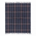 Highland Wool Blend Tartan Blanket Thomson Navy
